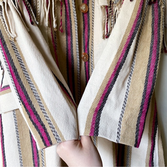 Ulla Johnson Isotta Robe Jacket Linen Striped Coat Beige Positano Small EUC - Picture 6 of 16